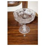 Lead Crystal Footed Bowl w/birds on it