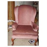 Queen Anne Style Wing Back Chair