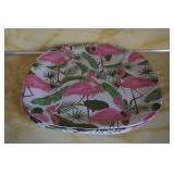 Set of 4 Pink Flamingos Plastic Plates