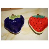 2 Condiment Dishes Strawberry & Blueberry