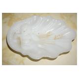 Milk Glass Angel Trinket Dish