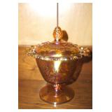 Indiana Carnival Glass Marigold Harvest Candy Dish
