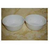 2 White Corning Ware Bowls Vitrelle
