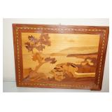 Wooded Inlay Picture of a Lake