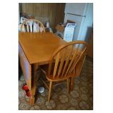 Hard Rock Maple Kitchen Table w/6 chairs