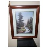 F&M Picture Deer & Stream Signed W Dark