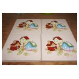 Set of 4 Stone Coasters w/birdhouses