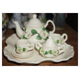 Miniature Tea Set w/flowers & platter
