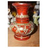 Red Vase w/designs