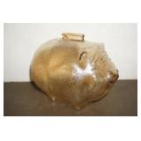 Vtg Yellow Piggy Bank broken piece out