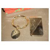 Key Chain & Money Clip Gold Tone