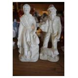 2 Porcelain Figurines Old Man & Woman