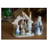 Nativity Porcelain w/ another figurine 2 pcs
