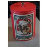 Yorkie Kitchen Tin Can for Dog Biscuits