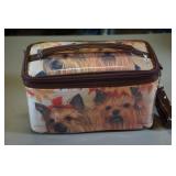 Yorkie Square Purse Brown Trim