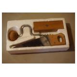 Vtg Mini Saw & Knife Corkscrew Set
