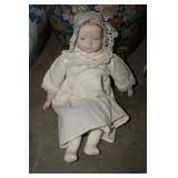 Vtg Porcelain Doll Small