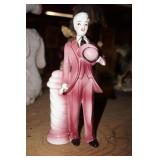 Vtg Porcelain Figurine of a Man small chip on hat
