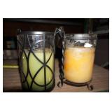 2 Large Candle Holders w/candles