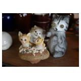 Collection of 3 Cat Figurines