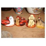 Set of 4 Miniature Dog Figurines