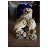 Collection of 3 Owl Figurines