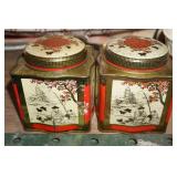 Set of 2 Asian Theme Cans