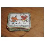 Small Porcelain Trinket Dish Asian Theme