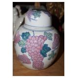 White Ginger Jar w/flowers
