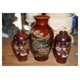 Set of 3 Brown Vases 2 bud, 1 regular