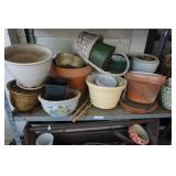 Shelf Lot of Planters