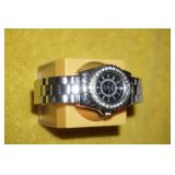 Finese Cuff Watch Black and Diamonds