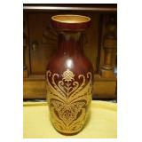 Burgandy and Gold Vase
