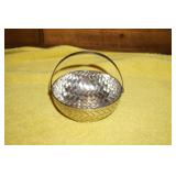 Silver Plate Basket Weave Bowl with Handle