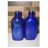Two Tall Cobalt Blue Bottles