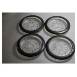 4 Silver Plate & Glass Coasters