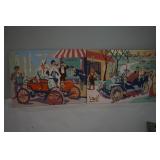 2 Vtg Paint by Number Oil Paintings Completed