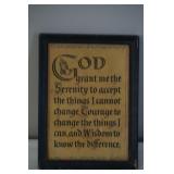 Framed Picture of Serenity Prayer
