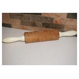 VTG Wood Springerel Rollin Pin White Handles