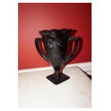 VTG Black Amethyst Vase with Dancing  Nymphs