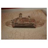 Glass War Ship Figurine
