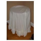 Small Round Table with Tablecloth