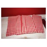 Set of Four Red Gingham Linen Napkins
