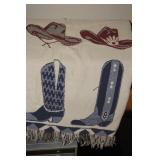 Throw with Cowboy Boots and Hats