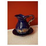 Made in Twain Cobalt Blue Pitcher and Bowl