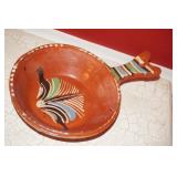 Small Made in Mexico Pottery Bowl with Handle