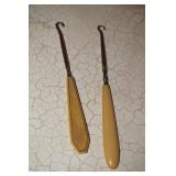 Two Bakelite Shoe Button Hooks