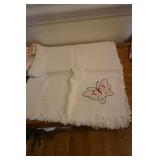 Embrodered Dresser Scarf with Butterfiles
