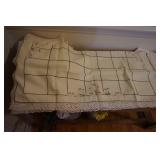 Embroidered Bridge Tablecloth with Flowers