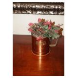 Copper Cup with Silk Flowers Made In England